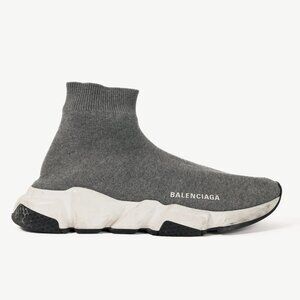 Balenciaga Speed LT Dark Grey New Kine Knit High-Top Sneakers